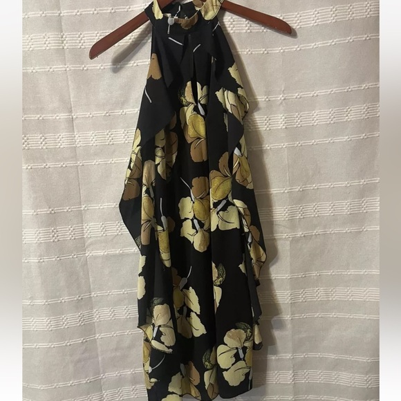 Parisian Collection Black & Yellow Floral Strapless Dress Women Sz 10 35.00 - Picture 1 of 3